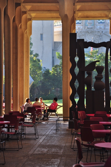 Dining in the sculpture garden